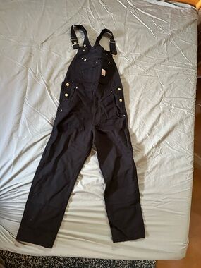 Carhartt Black Relaxed Fit Canvas Overalls